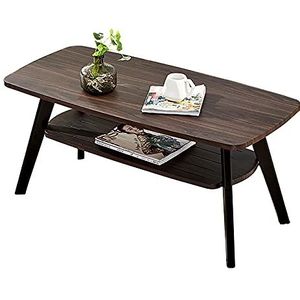 Prachtige salontafel, Japans dubbellaags vierkant massief hout (H45cm) lage tafel, kleine appartement multifunctionele rubberhouten vrijetijdstafel (kleur: A, maat: 120X55X45CM)