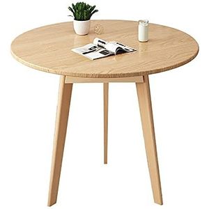 Prachtige ronde salontafel, klein appartement Scandinavische woonkamer eettafel/vrijetijdstafel, massief houten tafelonderstel Multi-size computertafel (Kleur: A, Maat: 48x60cm)
