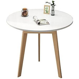 Prachtige ronde salontafel, klein appartement Scandinavische woonkamer eettafel/vrijetijdstafel, massief houten tafelonderstel Multi-size computertafel (Kleur: B, Maat: 80x70cm)