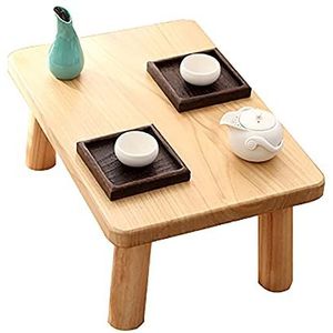 Prachtige salontafel, vierkante massief houten erker lage tafel (H22CM), bedcomputertafel/kleine eettafel/bureau, mini-platformtafel (kleur: B)