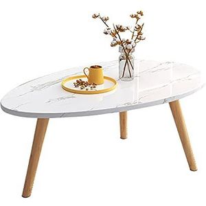 Prachtige salontafel, druppelvormig (H42cm) lage tafel, multifunctioneel 80x40cm grote desktop slaapkamer/woonkamer vrije tijd studeertafel (kleur: B)