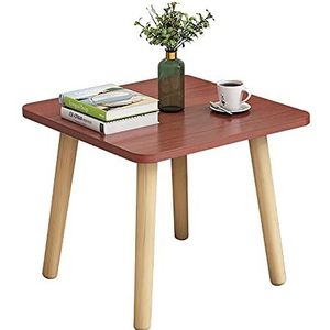Prachtige salontafel, vierkante lage tafel (H40CM), Nordic Simple massief houten tafelpoot vrijetijdstafel, slaapkamer vrijetijdstafel (Kleur: B, Maat: 50x42cm)