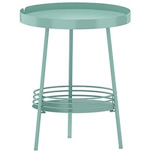 Prachtige salontafel, ijzeren lichte luxe hoektafel, bijzettafel in de woonkamer, kleine ronde tafel op balkon, dubbele plank (45x55cm) (Kleur: C)