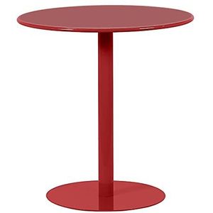 Prachtige salontafel, Scandinavische ronde bank bijzettafel, balkon klein appartement smeedijzeren salontafel/computertafel (kleur: rood, maat: 70X73CM)