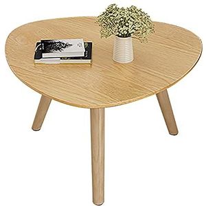 Prachtige salontafel, Scandinavische massief houten driehoekige lage tafel (H45cm), slaapkamer vrijetijdstafel/studeertafel, kleine appartementsbank bijzettafel (Kleur: B)