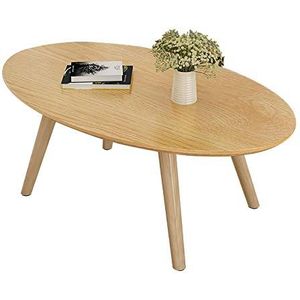 Prachtige salontafel, Scandinavische massief houten tafelpoot ovale lage tafel (H45cm), slaapkamer vrijetijdstafel/studeertafel, kleine appartementsbank bijzettafel (afmetingen: 80x50x45cm)