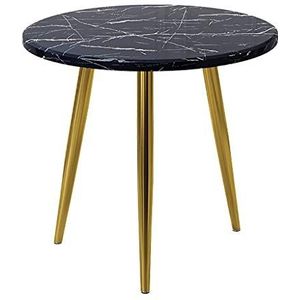 Prachtige salontafel, ronde gemarmerde tafel voor huishoudelijk gebruik, eenvoudige ontvangst- en vergadertafel, vrijetijdstafel voor kleine appartementen (Kleur: A, Maat: 60x75cm)