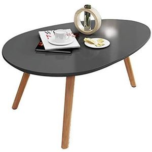 Prachtige salontafel, Noordse massief houten druppelvormige lage tafel (H40CM), slaapkamer vrije tijd tafel/studeertafel, kleine appartement bank bijzettafel (kleur: grijs, maat: 100x60x40cm)