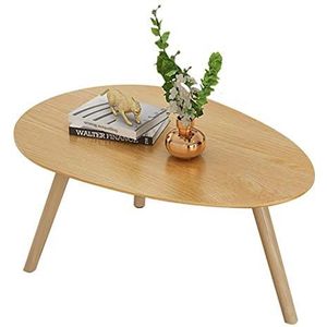 Prachtige salontafel, Noordse massief houten druppelvormige lage tafel (H45CM), slaapkamer vrije tijd tafel/studeertafel, kleine appartement bank bijzettafel (afmetingen: 100x60x45cm)