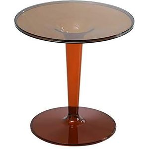 Prachtige salontafel, Scandinavische minimalistische transparante kleine salontafel, ronde woonkamer acryl bank bijzettafel, balkon afternoon tea tafel (kleur: F)