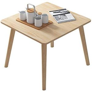 Prachtige salontafel, massief houten Scandinavische vierkante lage tafel, eenvoudig nachtkastje/bank bijzettafel, slaapkamer vrijetijdstafel (Kleur: A, Maat: 40x40x44cm)