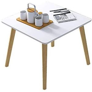 Prachtige salontafel, massief houten Scandinavische vierkante lage tafel, eenvoudig nachtkastje/sofa bijzettafel, slaapkamer vrijetijdstafel (Kleur: B, Maat: 60x60x62cm)