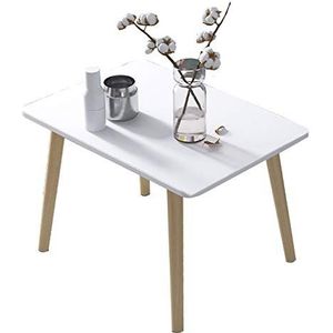 Prachtige salontafel, massief houten Scandinavische vierkante lage tafel (60x40x44cm), eenvoudig nachtkastje/bank bijzettafel, slaapkamer vrijetijdstafel (Kleur: B)