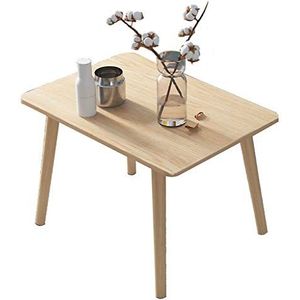 Prachtige salontafel, massief houten Scandinavische vierkante lage tafel (60x40x44cm), eenvoudig nachtkastje/bank bijzettafel, slaapkamer vrijetijdstafel (Kleur: A)