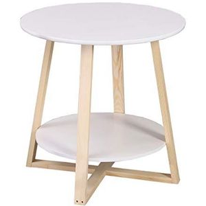 Prachtige salontafel, kleine appartement woonkamer bank bijzettafel, eiken Scandinavische hoektafel, eenvoudige multifunctionele ronde tafel/nachtkastje (kleur: F)