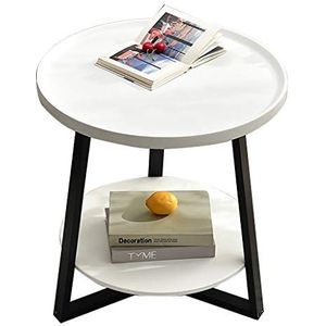 Prachtige salontafel, eenvoudige blister dubbellaagse bijzettafel, kleine woonkamer bank bijzettafel, lichte luxe ronde theetafel (kleur: C, maat: 60X60X60CM)