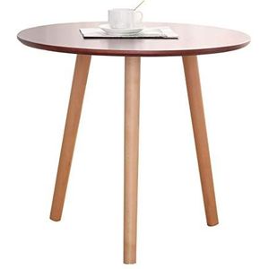 Prachtige salontafel, massief houten kleine ronde tafel, Europese stijl lichte luxe bank bijzettafel, balkon slaapkamer ins stijl afternoon tea tafel (kleur: B, maat: 60x60cm)