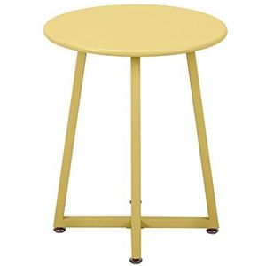 Prachtige salontafel, ijzeren bijzettafel, lichte luxe ins-stijl ronde bank hoektafel/kleine bijzettafel, slaapkamer metalen mini-nachtkastje (Φ40,5x48cm) (kleur: geel)