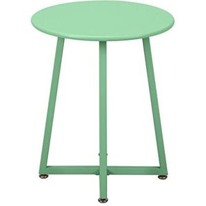 Prachtige salontafel, ijzeren bijzettafel, lichte luxe ins-stijl ronde bank hoektafel/kleine bijzettafel, metalen mini-nachtkastje in de slaapkamer (Φ40,5x48cm) (kleur: groen)