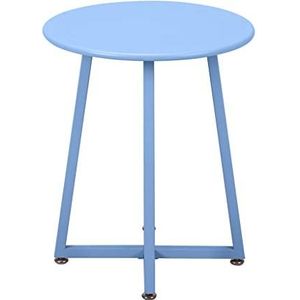 Prachtige salontafel, ijzeren bijzettafel, lichte luxe ins-stijl ronde bank hoektafel/kleine bijzettafel, slaapkamer metalen mini-nachtkastje (Φ40,5x48cm) (kleur: blauw)