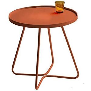 Prachtige salontafel, Nordic Light luxe bank bijzettafel, eenvoudige ijzeren kunst mini-hoektafel/kleine ronde tafel, balkon afternoon tea-tafel (Kleur: A, Maat: 43X43X50CM)