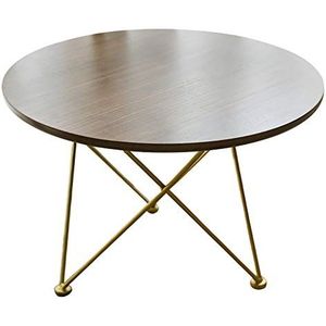 Salontafel, smeedijzeren Europese stijl balkon/tuin ronde tafel, klein appartement massief houten vrijetijdstafel, Japanse stijl zittende lage tafel/kleine eettafel (Kleur: A, Maat: 60X32CM)