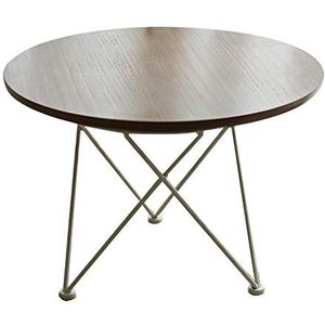 Salontafel, smeedijzeren Europese stijl balkon/tuin ronde tafel, klein appartement massief houten vrijetijdstafel, Japanse stijl zittende lage tafel/kleine eettafel (Kleur: B, Maat: 60X32CM)