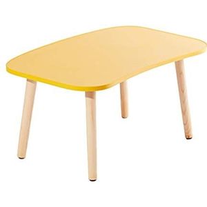 Prachtige salontafel, massief houten tafel op zitvloer met lage poten, gebogen studeertafel in de woonkamer, thuisstudeertafel/eettafel (Kleur: B, Maat: 50X35X30CM)
