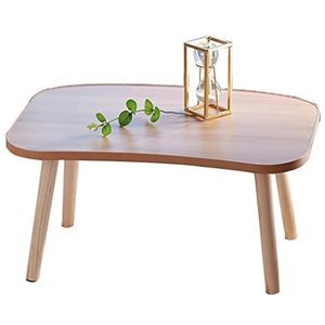 Prachtige salontafel, massief houten tafel op zitvloer met lage poten, gebogen studeertafel in de woonkamer, thuisstudeertafel/eettafel (kleur: A, maat: 50X35X30CM)
