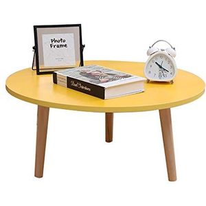 Prachtige salontafel, ronde massief houten tafel met poten, kleine salontafel in de woonkamer, thuisstudeertafel/eettafel (kleur: B, maat: 50X30CM)