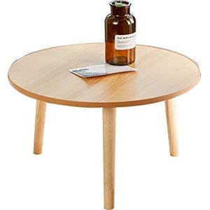 Prachtige salontafel, lage zittafel in Japanse stijl, woonkamer massief houten poot ronde vrijetijdstafel, thuisstudeertafel/eettafel (kleur: B, maat: 50X30CM)