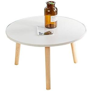 Prachtige salontafel, lage zittafel in Japanse stijl, woonkamer massief houten poot ronde vrijetijdstafel, thuisstudeertafel/eettafel (kleur: A, maat: 50X30CM)