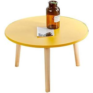 Prachtige salontafel, lage zittafel in Japanse stijl, woonkamer massief houten poot ronde vrijetijdstafel, thuisstudeertafel/eettafel (kleur: C, maat: 50X30CM)