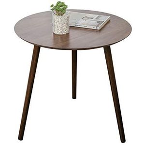 Prachtige salontafel, Japanse stijl zwart walnoot massief hout en ronde tafel met poten, klein appartement eenvoudige bank bijzettafel/hoektafel (kleur: A)