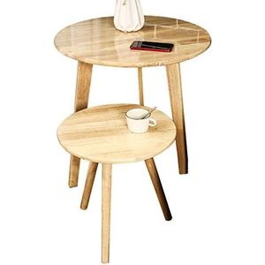 Prachtige salontafel, Japans rubberhout kleine ronde tafel/theetafel/onderhandelingstafel, bank bijzettafel/hoektafel/nachtkastje (kleur: C)