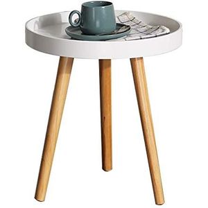 Prachtige salontafel, Scandinavische stijl, klein appartement, kleine ronde tafel, massief houten tafelpootbank, bijzettafel/hoektafel/nachtkastje (kleur: grijs, maat: 38X42CM)