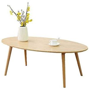 Prachtige salontafel, massief houten ovale (H43cm) lage tafel in Japanse stijl, kleine appartement multifunctionele rubberen houten vrijetijdstafel