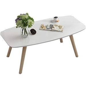 Prachtige salontafel, multifunctionele massief houten zittafel, eenvoudige lage tafel in Europese stijl (H45CM), pianolak desktop slaapkamer vrijetijdstafel (kleur: wit, maat: 100X50X45CM)