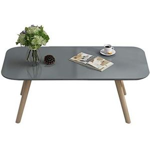 Prachtige salontafel, Europese eenvoudige lage tafel (H45CM), multifunctionele massief houten zittafel, pianolak slaapkamer vrijetijdstafel (Kleur: Grijs, Maat: 100X50X45CM)