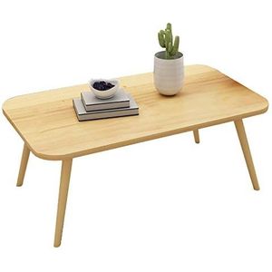 Prachtige salontafel, Europese eenvoudige (100x55x40cm) lage tafel, multifunctionele massief houten zittafel, slaapkamer vrijetijdstafel (kleur: C)