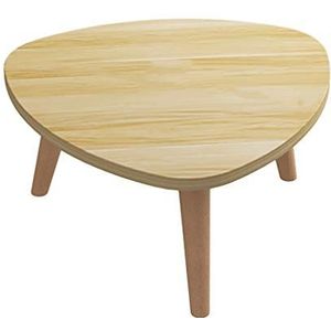 Prachtige salontafel, massief houten tafel voor kleine appartementen met driehoekige poten (H33CM), Nordic Simple Leisure tafel/bed computertafel/sofa bijzettafel (Kleur: B, Maat: 60X33CM)