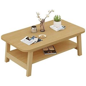 Prachtige salontafel, klein appartement massief houten dubbele lage tafel, Scandinavische eenvoudige grenen vrijetijdstafel/theetafel/bank bijzettafel (afmetingen: 100X50X43CM)