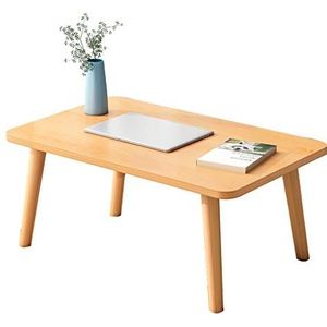 Prachtige salontafel, kleine vierkante lage tafel (70X40X30CM), Nordic Simple massief houten tafelpoot, vrijetijdstafel/bed computertafel (Kleur: A)