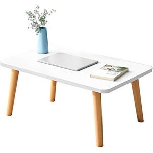 Prachtige salontafel, kleine vierkante lage tafel (70X40X30CM), Nordic Simple massief houten tafelpoot, vrijetijdstafel/bed computertafel (Kleur: B)