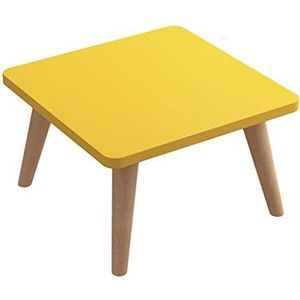 Prachtige salontafel, klein appartement massief houten tafelpoten H33CM vierkante lage tafel, Nordic Simple Leisure tafel/bed computertafel/sofa bijzettafel (Kleur: B, Maat: 40X40X33CM)