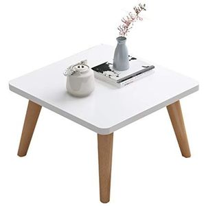 Prachtige salontafel, klein appartement massief houten tafelpoten H33CM vierkante lage tafel, Nordic Simple Leisure tafel/bed computertafel/sofa bijzettafel (Kleur: A, Maat: 40X40X33CM)