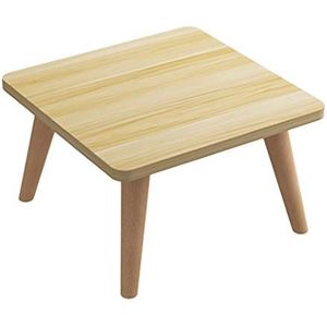 Prachtige salontafel, klein appartement massief houten tafelpoten H33CM vierkante lage tafel, Nordic Simple Leisure tafel/bed computertafel/sofa bijzettafel (Kleur: C, Maat: 60X60X33CM)