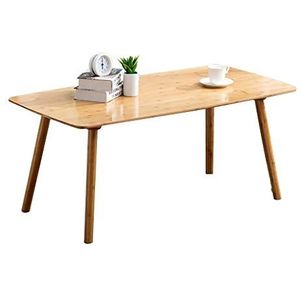 Prachtige salontafel, huishoudelijk klein appartement log kleur bamboe eettafel, Scandinavische eenvoudige massief houten vrijetijdstafel/bank bijzettafel (afmetingen: 80x60x60cm)