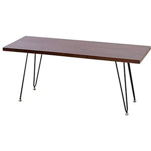 Prachtige salontafel, klein appartement massief houten lage tafel, Scandinavisch eenvoudig grenen tafelblad + smeedijzeren beugel Vrijetijdstafel/bank bijzettafel (Kleur: B, Maat: 80X40X43CM)