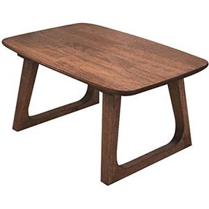Prachtige salontafel, kleine huishoudelijke kleine walnootkleurige massief houten lage tafel, Scandinavische eenvoudige rubberen houten vrijetijdstafel/sofa bijzettafel (afmetingen: 60x40x30cm)